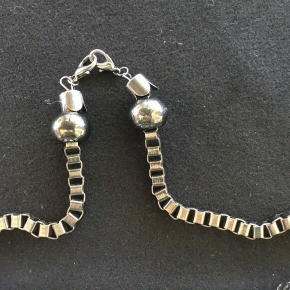 Large bead and rhinestone gunmetal grey necklace, collar style. J0005 - Picture 4 of 7